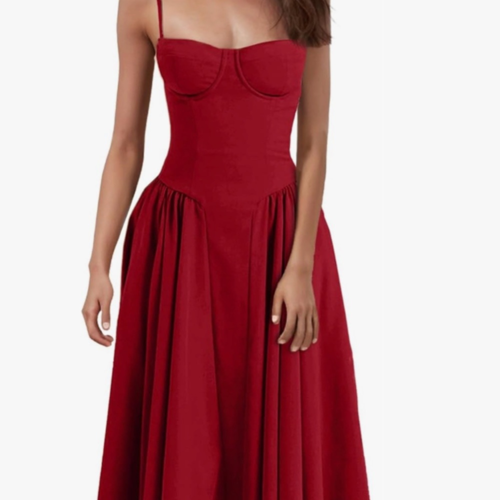 Red maxi dress